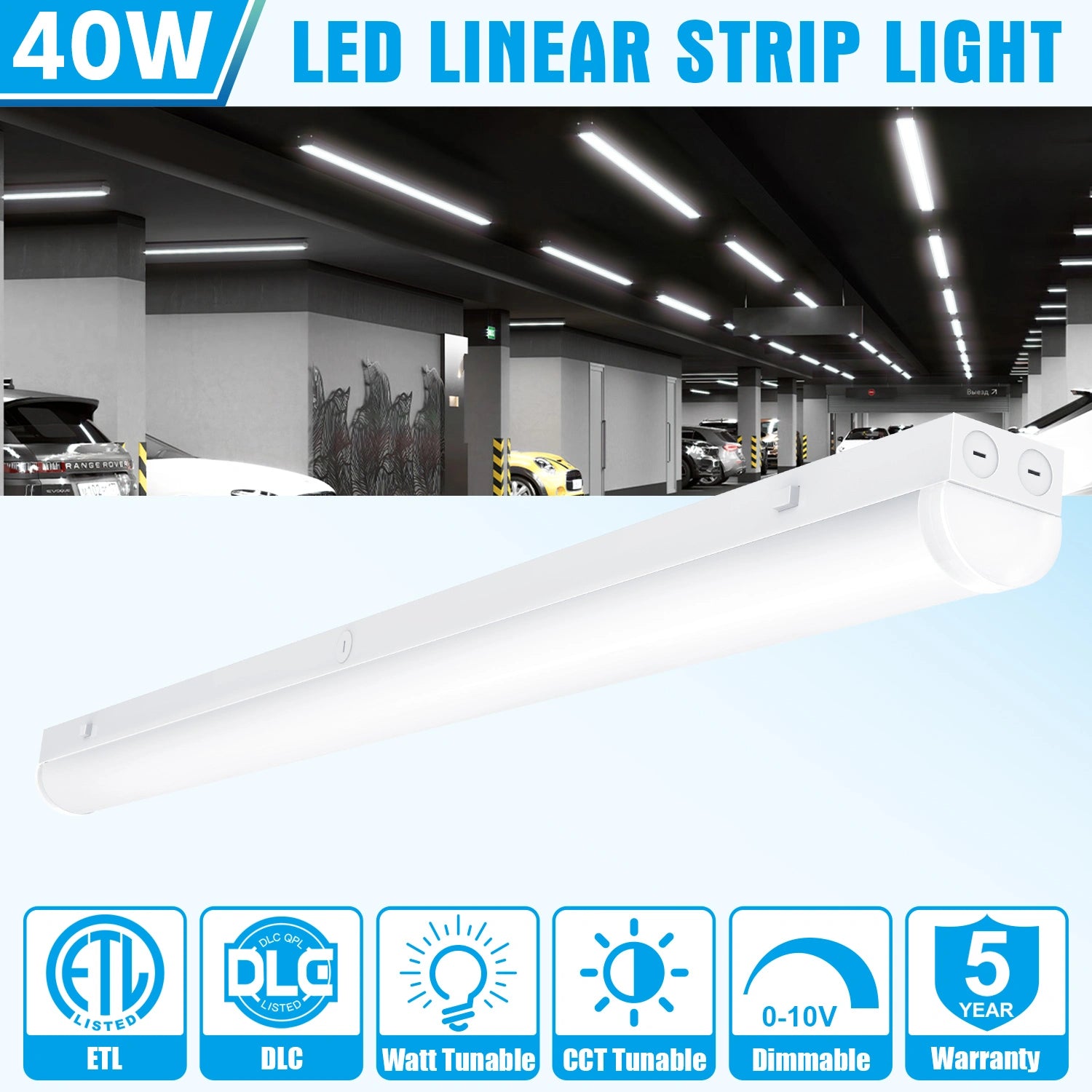 LG LED 4FT LED Strip Shop Light, 0-10V Dimmable