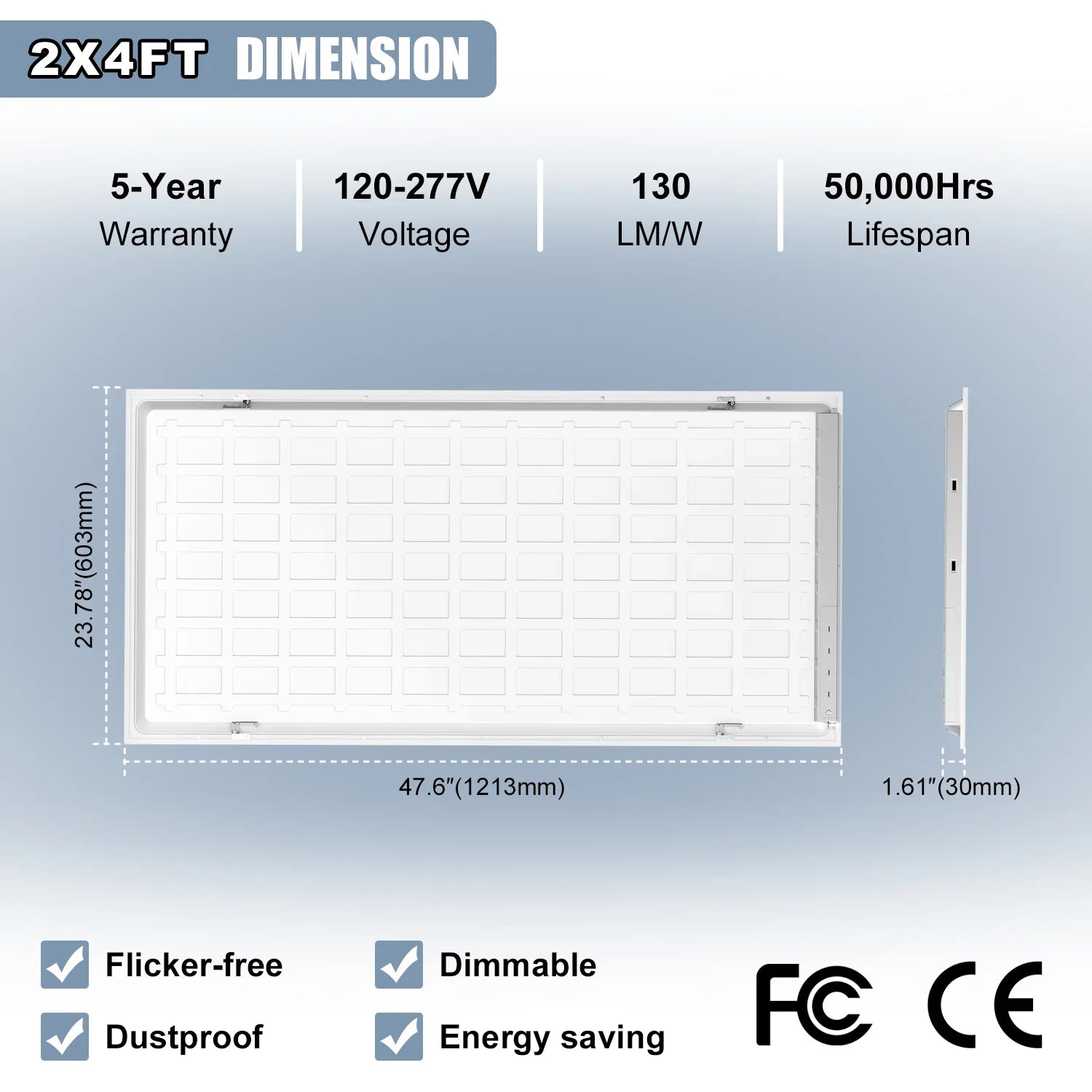 LG LED 72W 2x4 FT LED Light Flat Panel, 5 CCT Adjustable