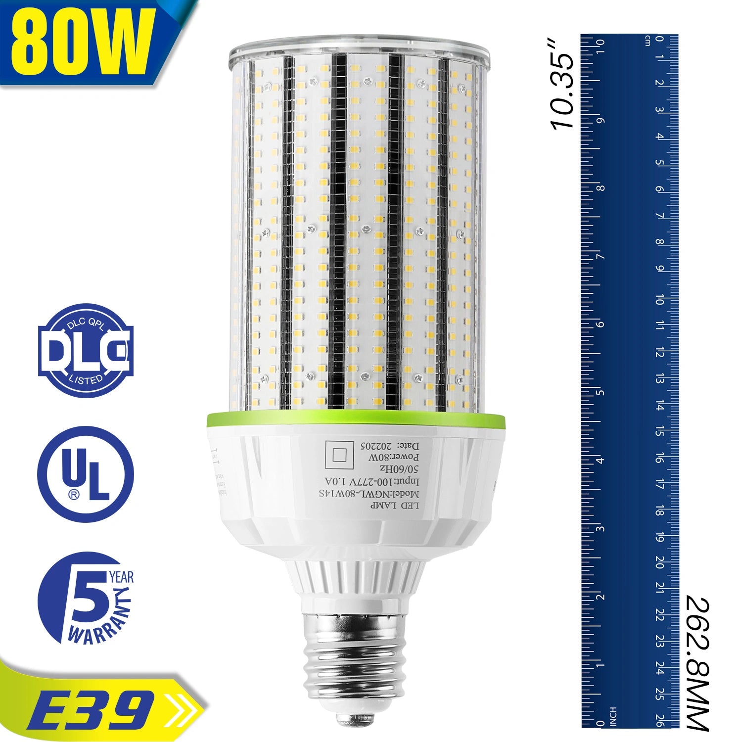 LG LED Equivalent LED Corn Light Bulb 5700K Large Area Cool Daylight White E39 Base
