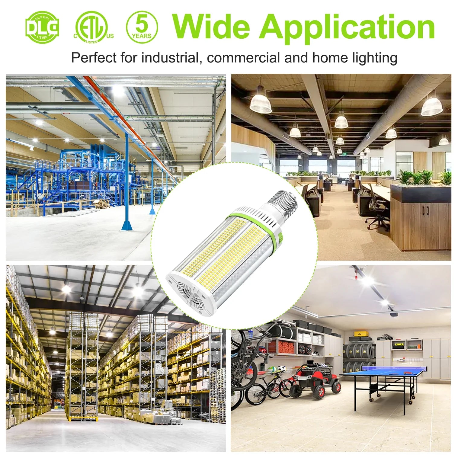 LG LED Equivalent LED Corn Light Bulb 5700K Large Area Cool Daylight White E39 Base