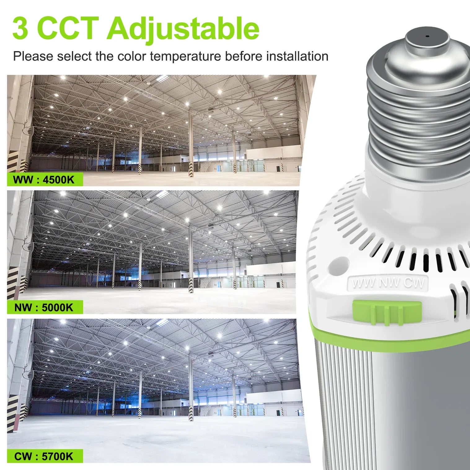 LG LED Equivalent LED Corn Light Bulb 5700K Large Area Cool Daylight White E39 Base