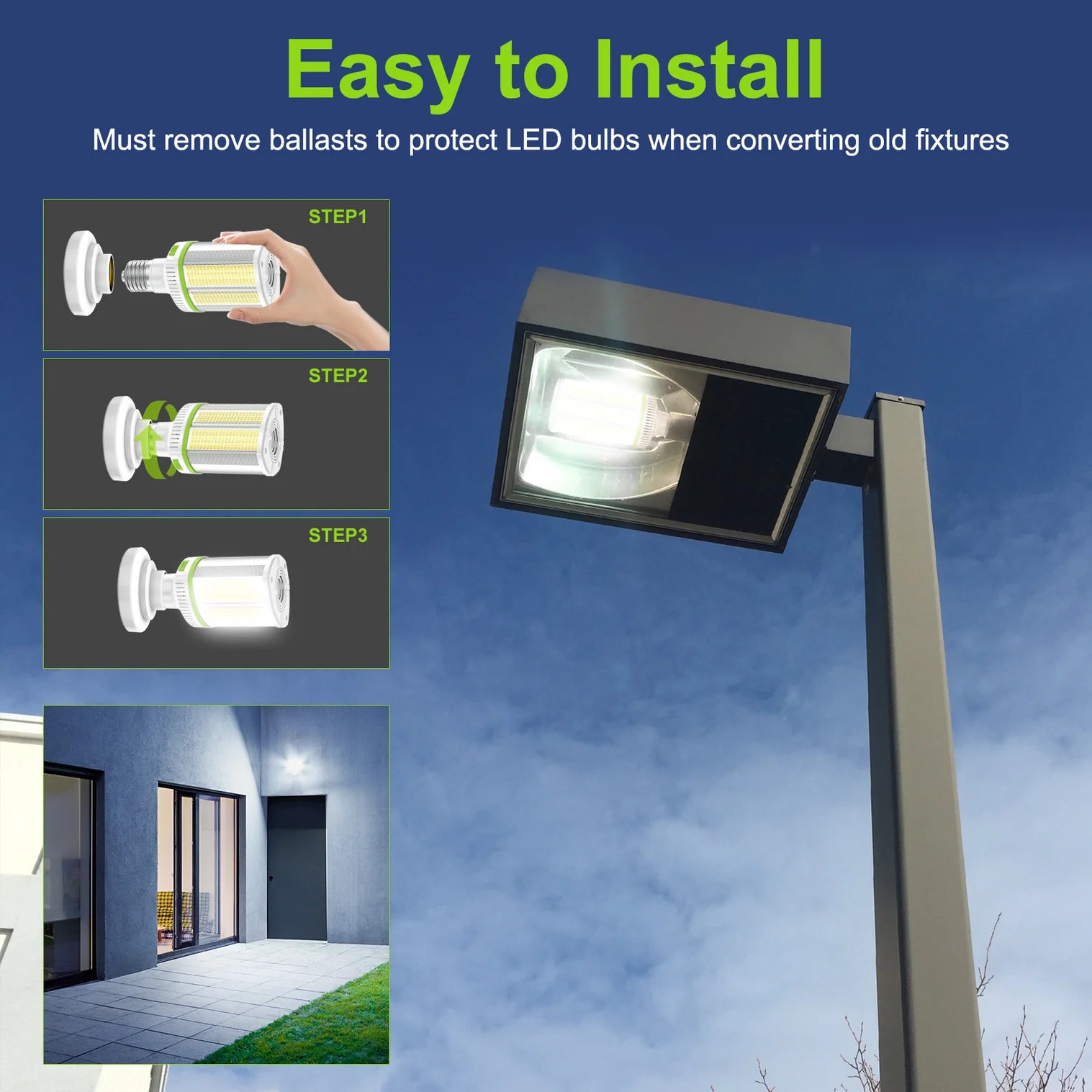 LG LED Equivalent LED Corn Light Bulb 5700K Large Area Cool Daylight White E39 Base