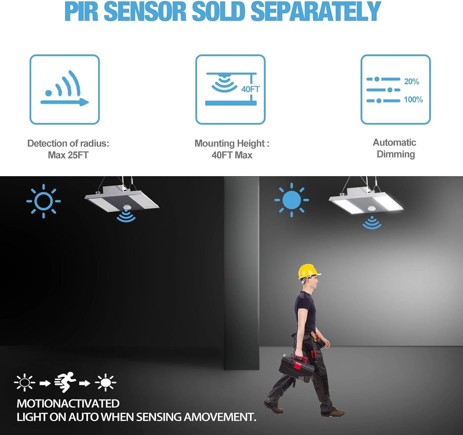 LG LED Linear High Bay Shop Lighting 5000K, UL Complied