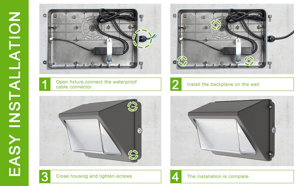 LG LED LED Wall Pack Light, Dusk to Dawn Photocell 5000K